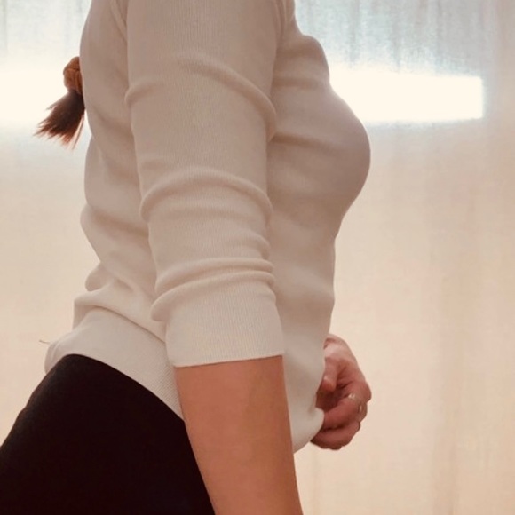 Talbots XS 3/4 Sleeve black and white Sweater - Picture 3 of 5